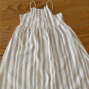 Janie and Jack Beige and White Striped Dress